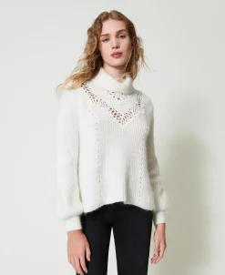 Pullover Aus Angoramischung Mit Stickereien