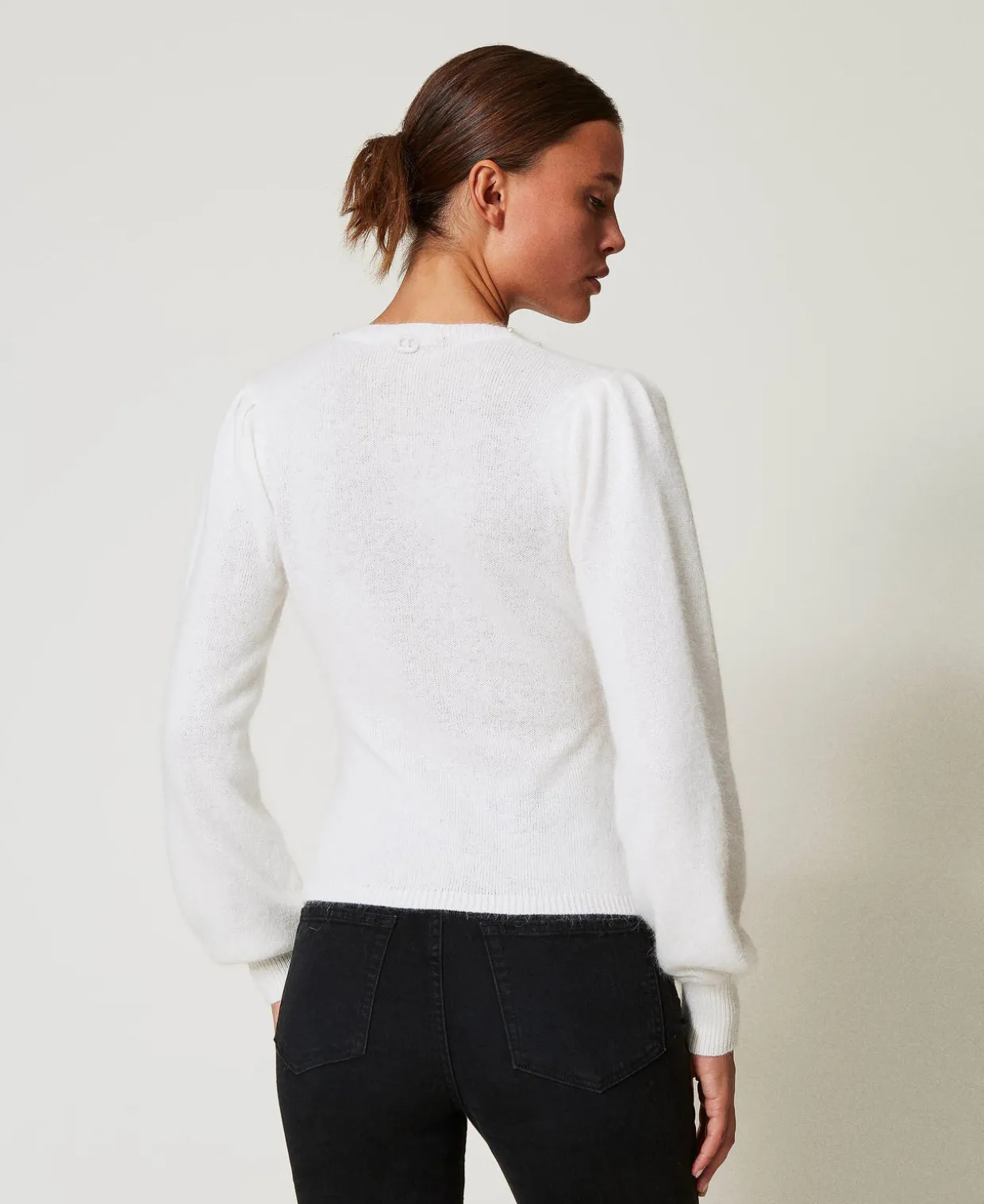 Pullover Aus Angoramischung Mit Perlen