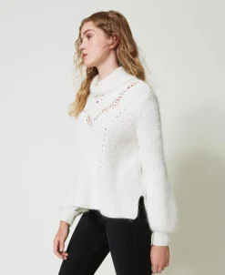 Pullover Aus Angoramischung Mit Stickereien