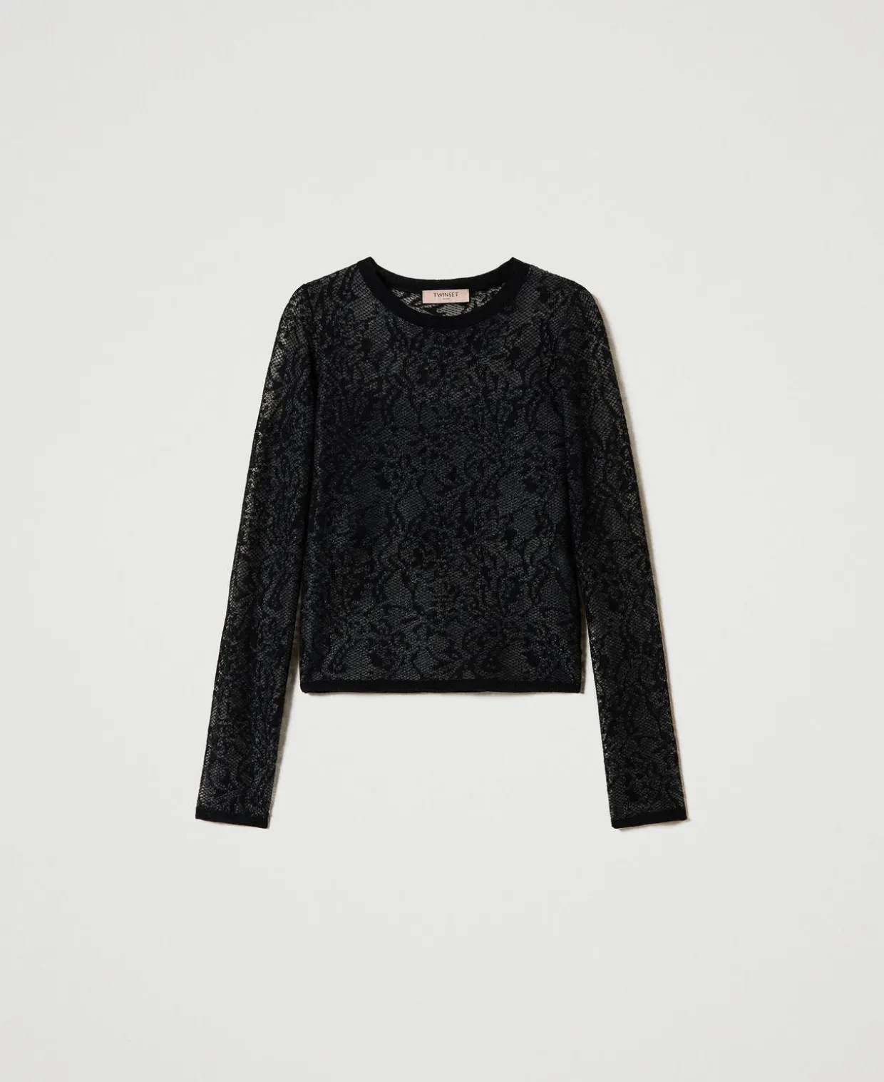 Pullover Aus Jacquard In Spitzenoptik