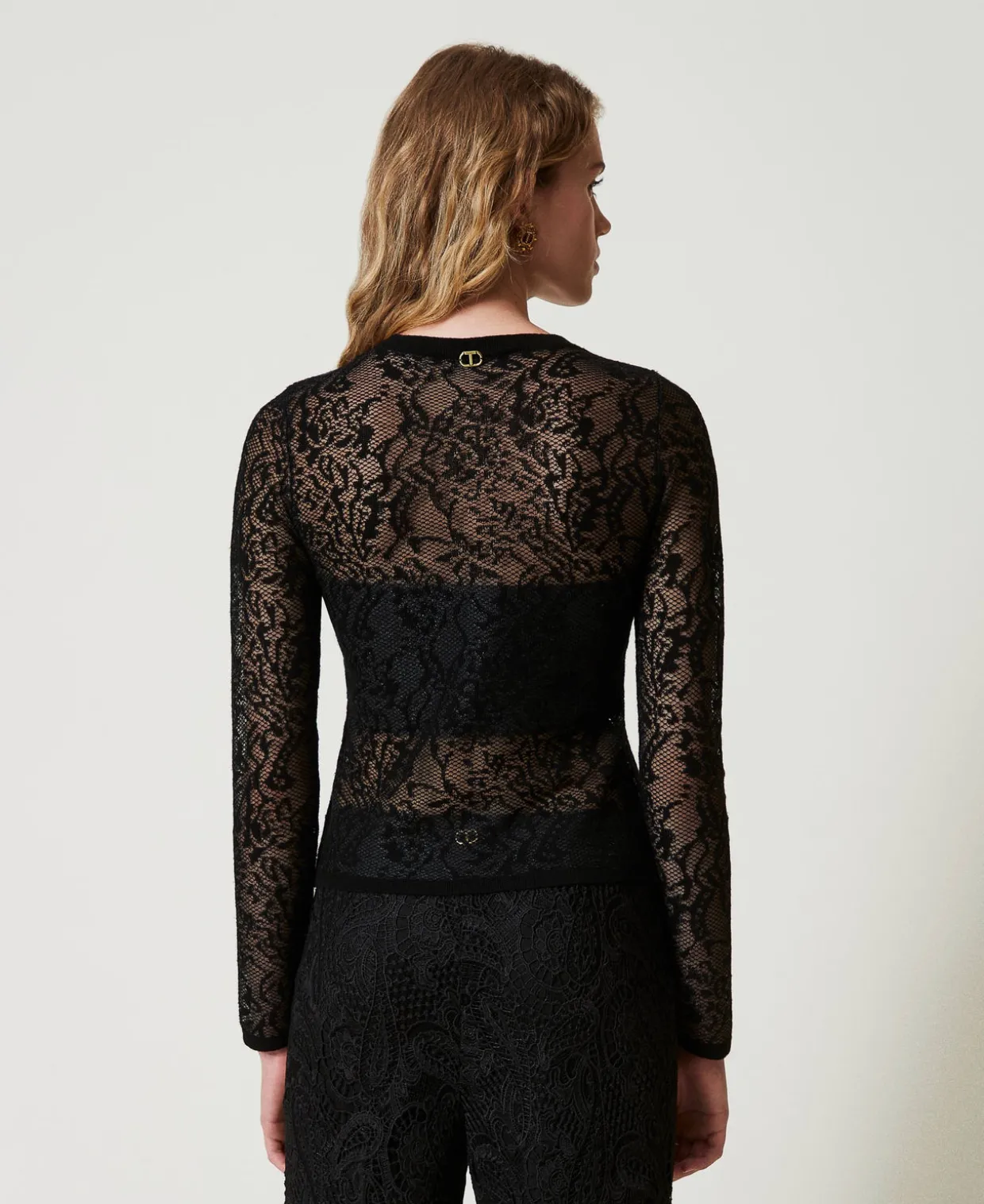 Pullover Aus Jacquard In Spitzenoptik