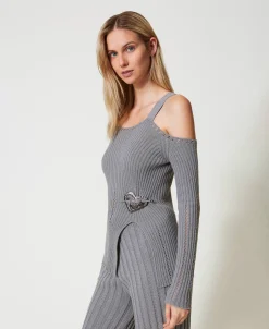 Pullover Aus Treeblend-Garn Mit Brosche