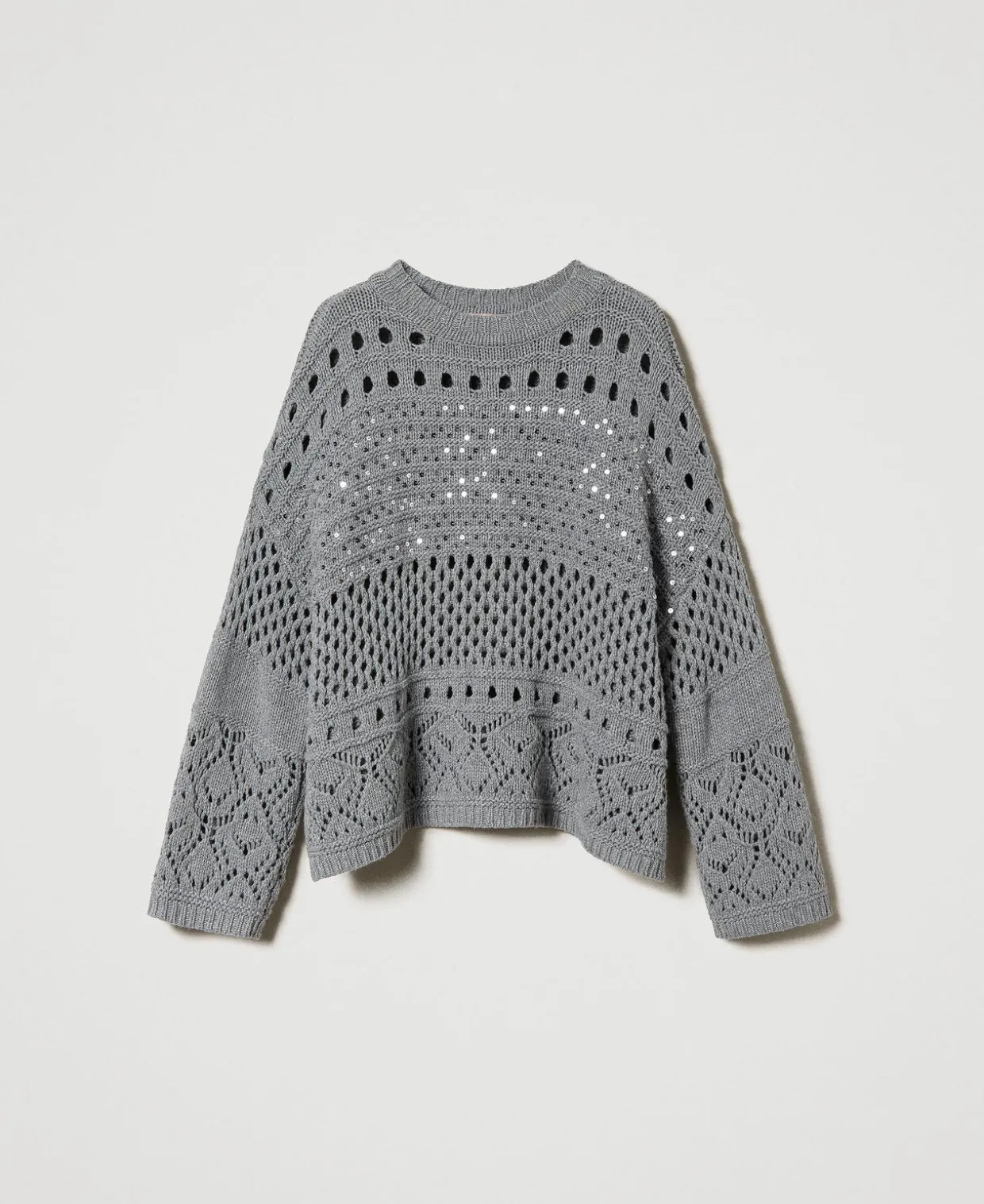 Pullover Aus Wollmischung Mit Pailletten