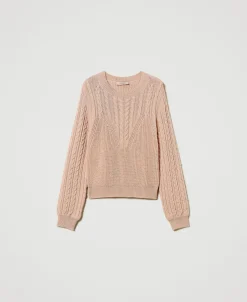 Pullover Aus Wollmischung Mit Zopfmuster