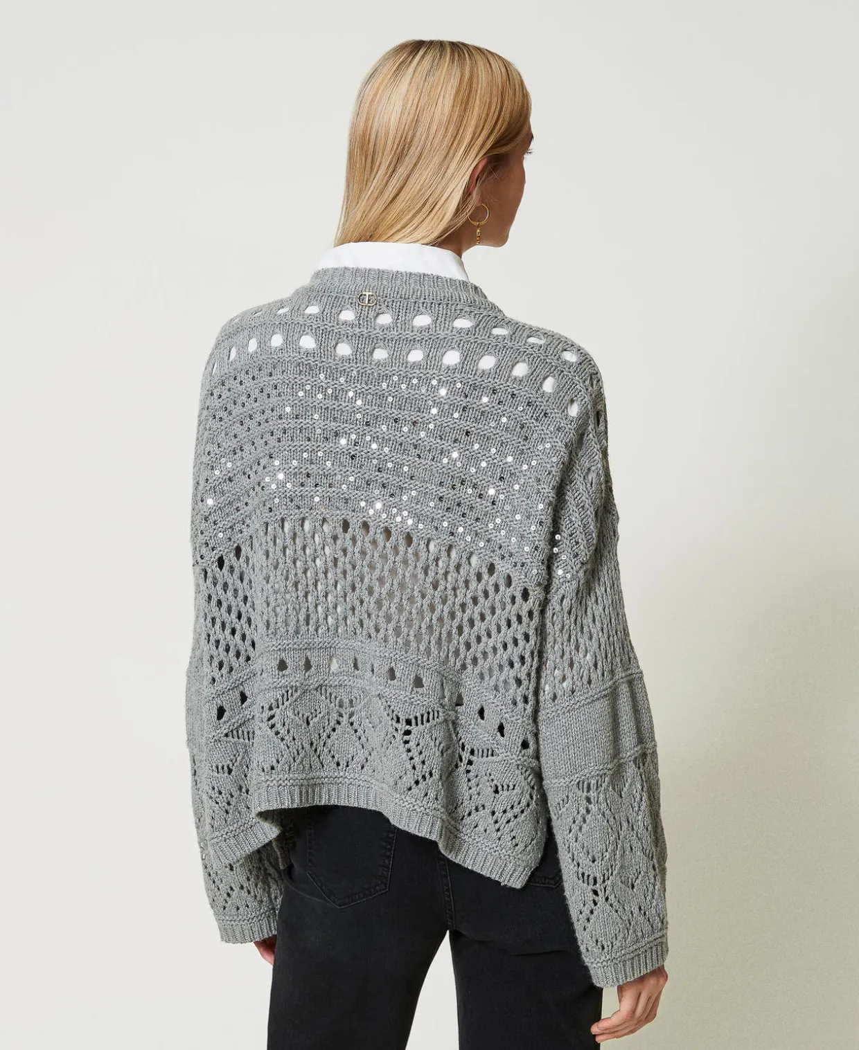 Pullover Aus Wollmischung Mit Pailletten