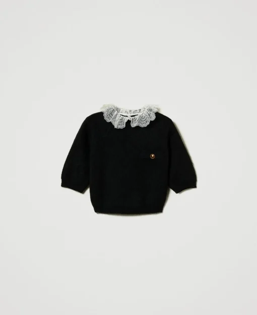 Pullover „Charlotte“ Aus Mohairmischung Mit Spitze