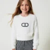 Pullover In Pelzoptik Mit „Oval T“-Logo