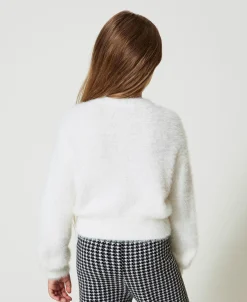 Pullover In Pelzoptik Mit „Oval T“-Logo