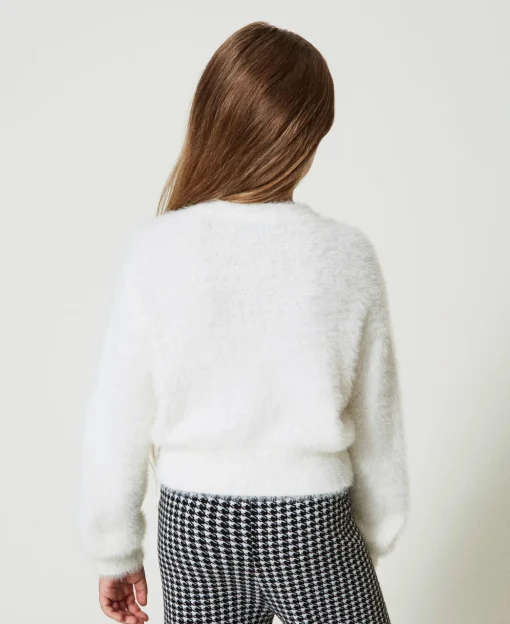 Pullover In Pelzoptik Mit „Oval T“-Logo