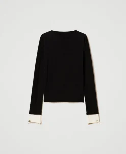 Pullover Mit Kontrastdetails Und Oval Ts