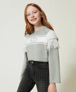 Pullover Mit Oval T Aus Jacquard Und Fransen
