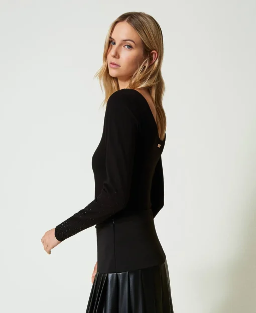 Pullover Mit Strass Im Dégradé