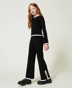 Pullover Und Weite Hose Mit Rippenmuster