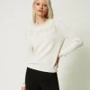 Regular-Fit-Pullover Aus Wollmischung Mit Federn