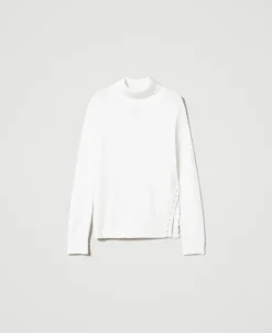 Rollkragenpullover Aus Angoramischung Mit Perlen