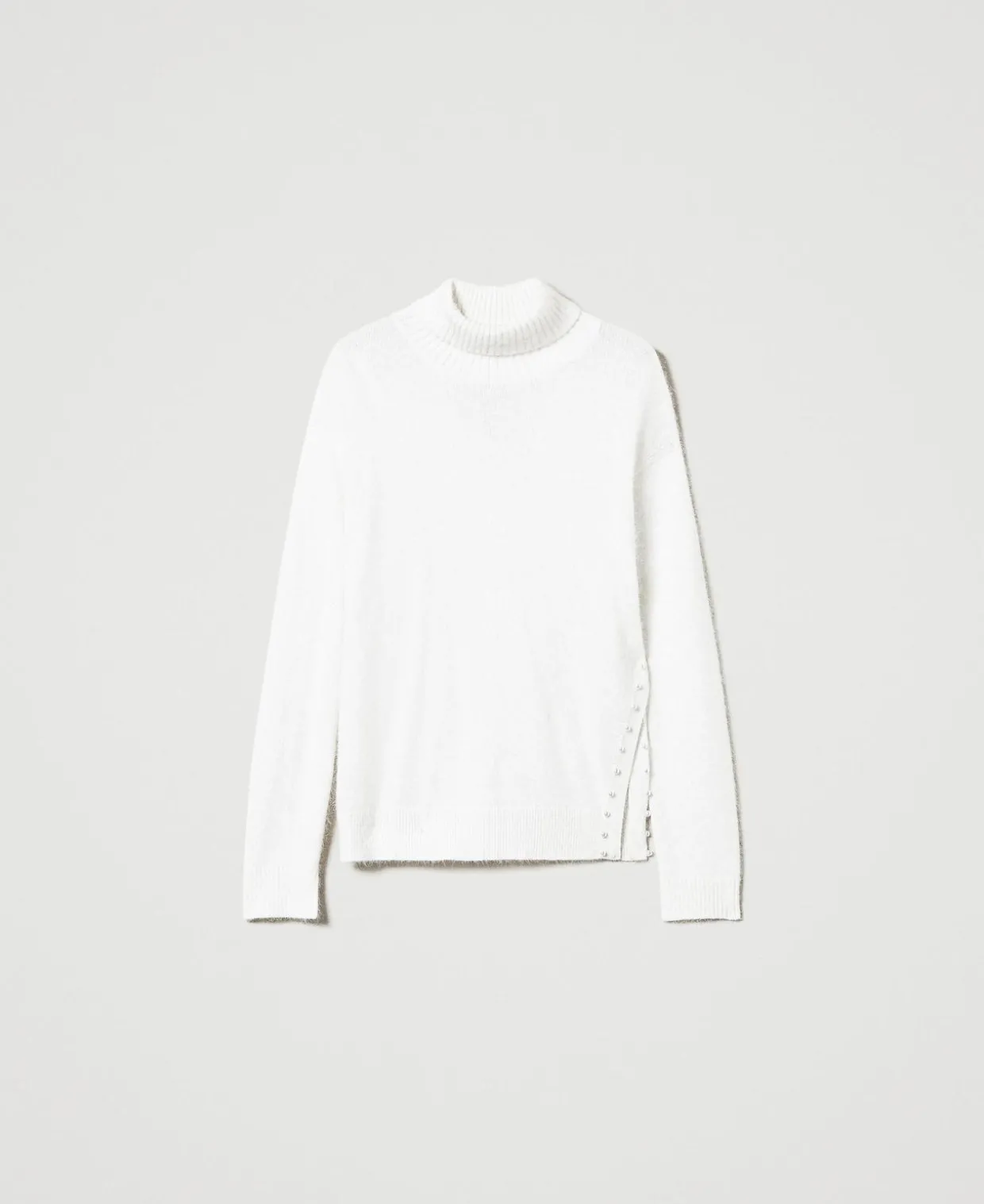 Rollkragenpullover Aus Angoramischung Mit Perlen