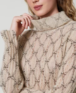 Rollkragenpullover Aus Mohairmischung Mit Print