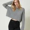 Rollkragenpullover Aus Wollmischung Mit Pailletten