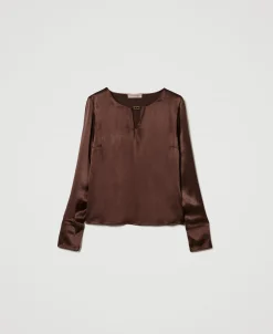 Satinbluse Mit Oval T