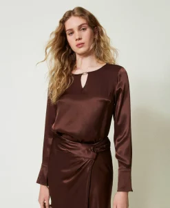 Satinbluse Mit Oval T