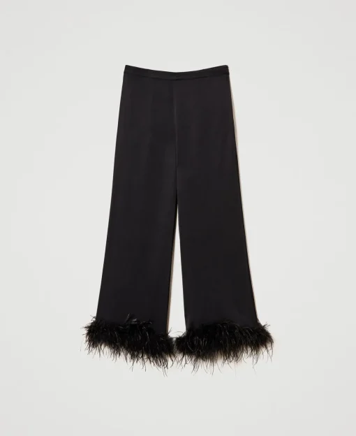 Satinhose Mit Federn