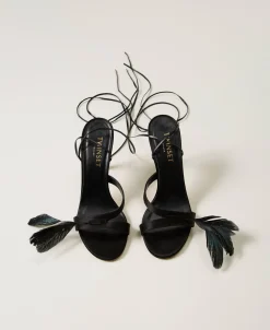 Schnürsandalette Mit Federn