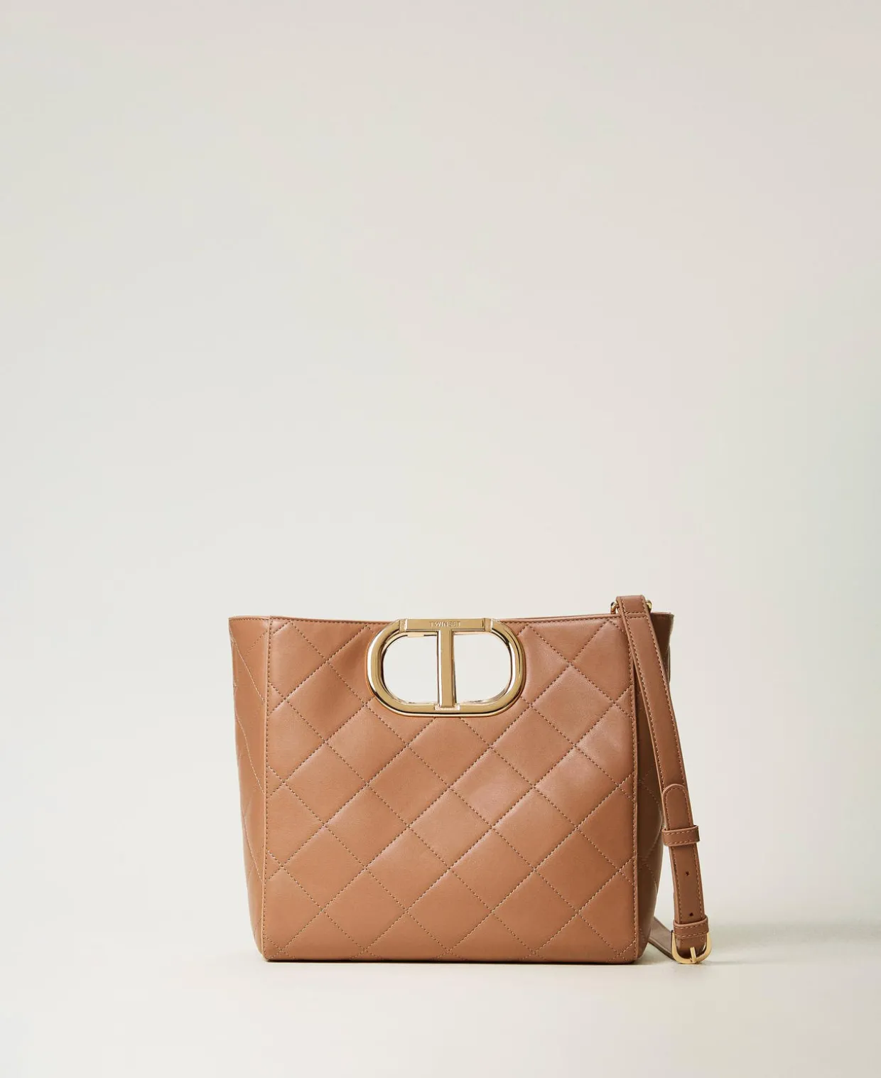 Shopper „Lila“ Mit Steppmotiv Und „Oval T“-Griff