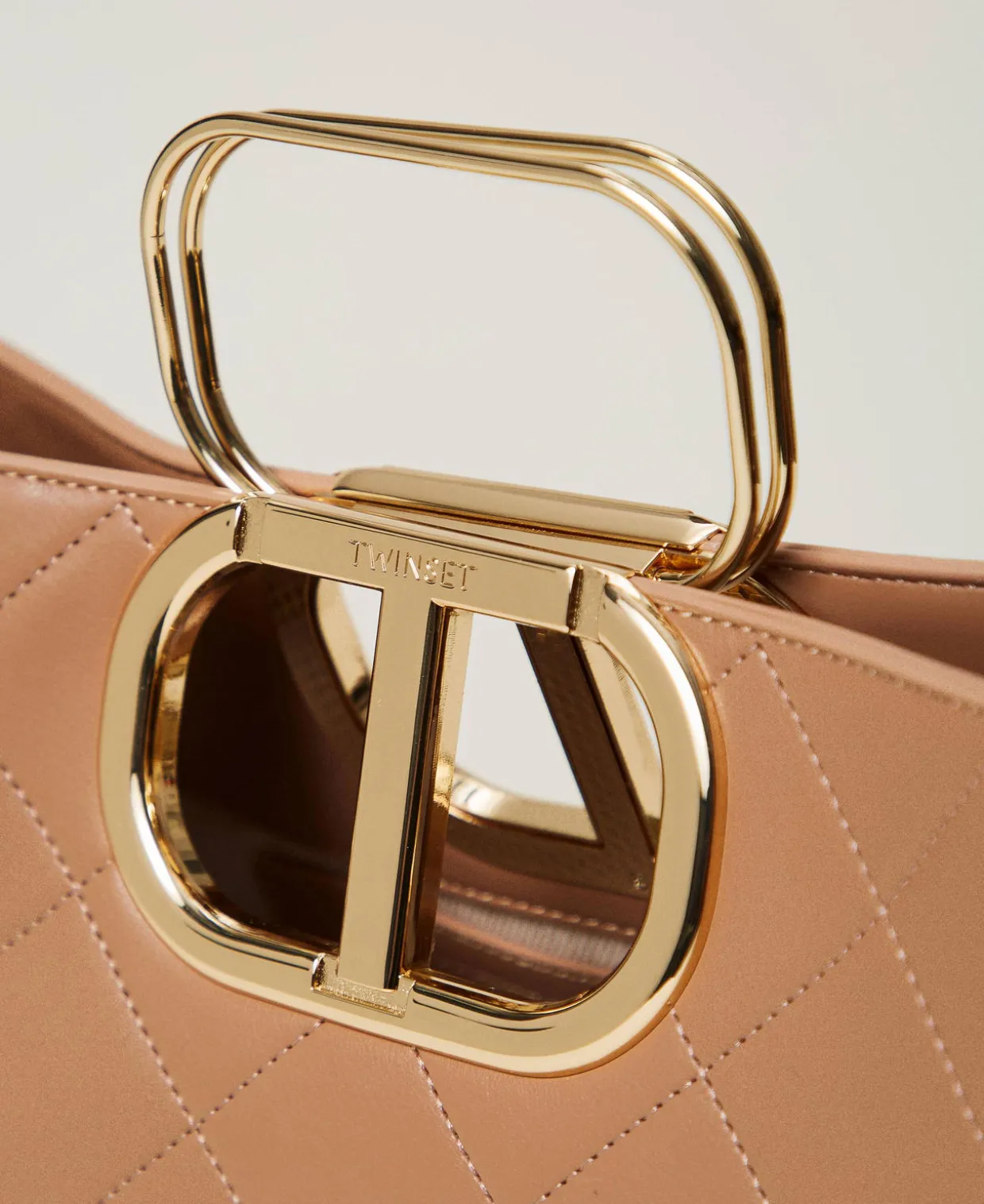 Shopper „Lila“ Mit Steppmotiv Und „Oval T“-Griff