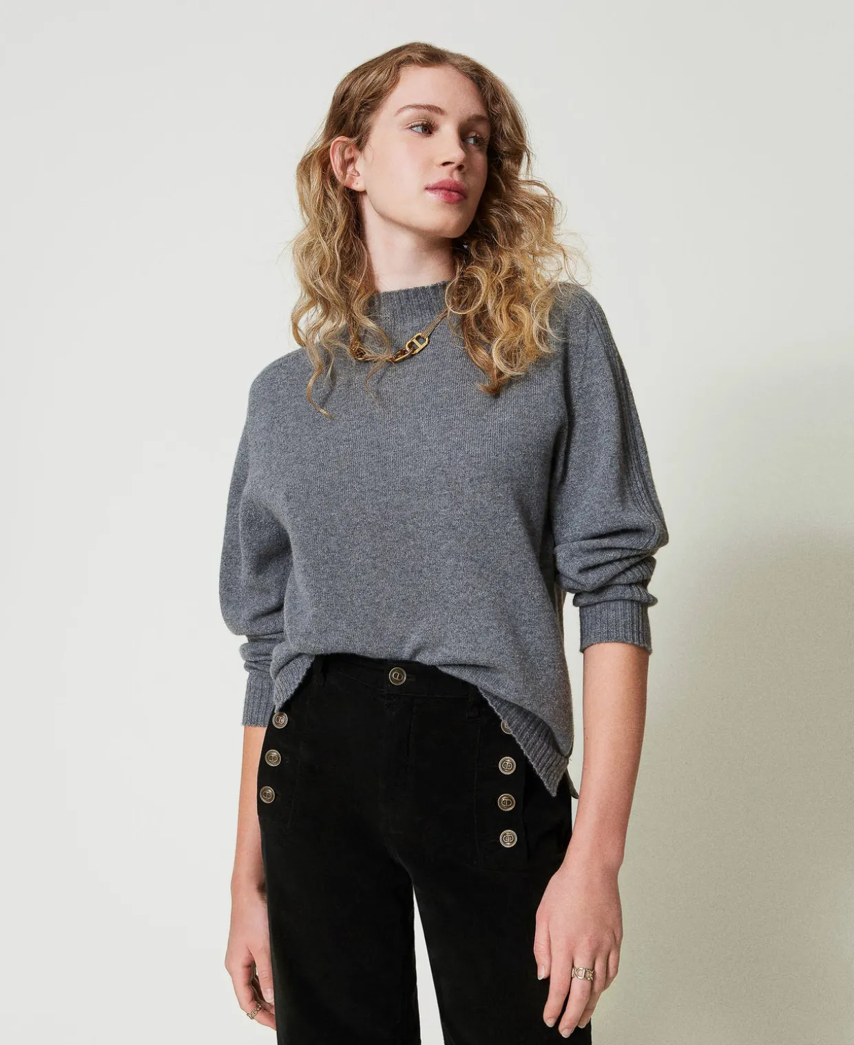 Stehkragenpullover Aus Cashmere