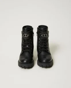 Stiefelette Aus Leder Mit Riemen