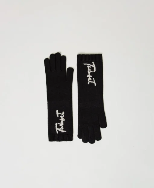Strickhandschuhe Mit Sticklogo
