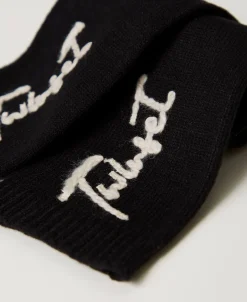 Strickhandschuhe Mit Sticklogo