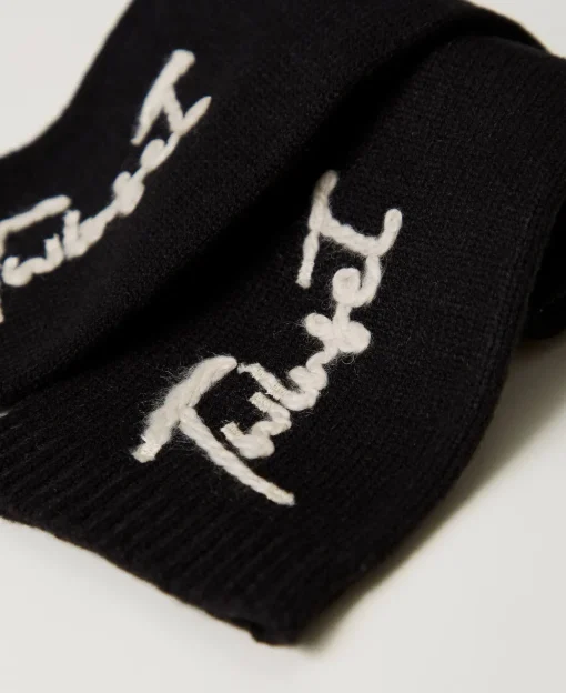 Strickhandschuhe Mit Sticklogo