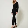 Strickhose Im Flare-Fit