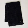 Strickschal Mit Lurex Und Fransen