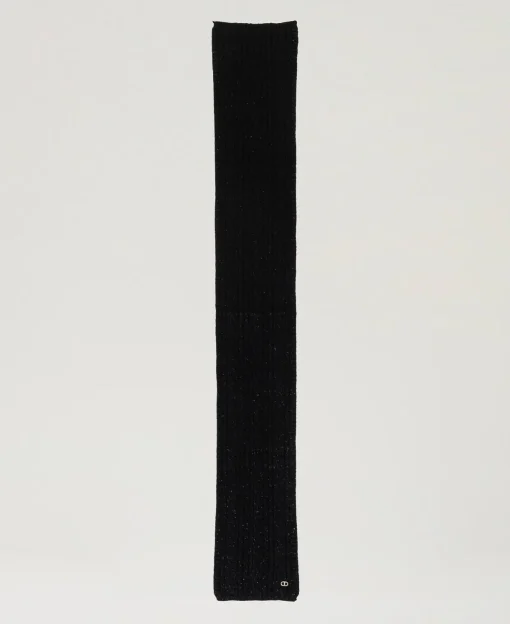 Strickschal Mit Lurex Und Zopfmuster