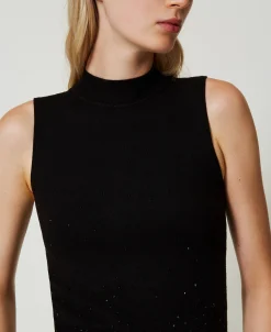 Stricktop Mit Strass Im Dégradé