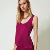 Top Aus Texturiertem Satin