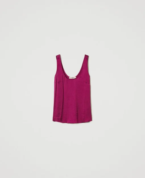 Top Aus Texturiertem Satin