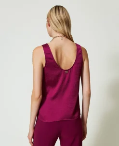Top Aus Texturiertem Satin
