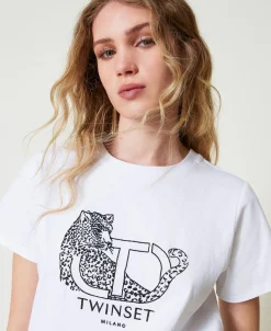T-Shirt Mit Aufgesticktem Logo Und Jaguar