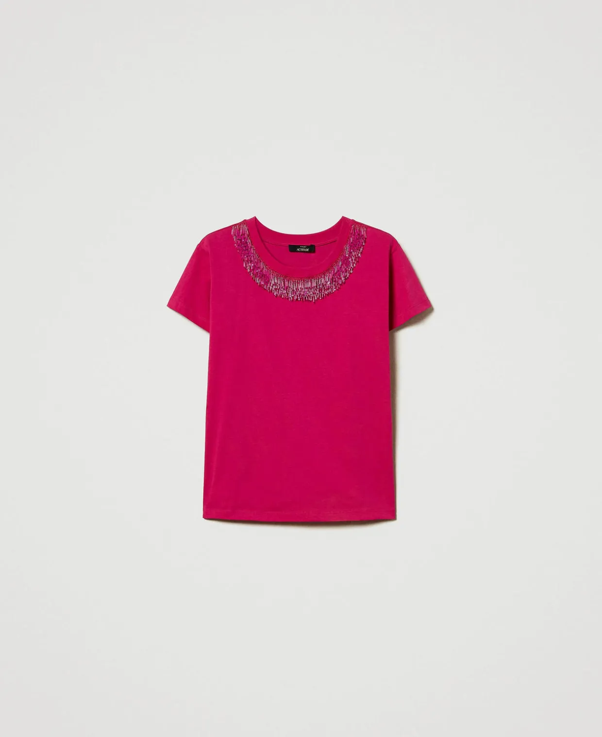 T-Shirt Mit Aufgestickten Fransen