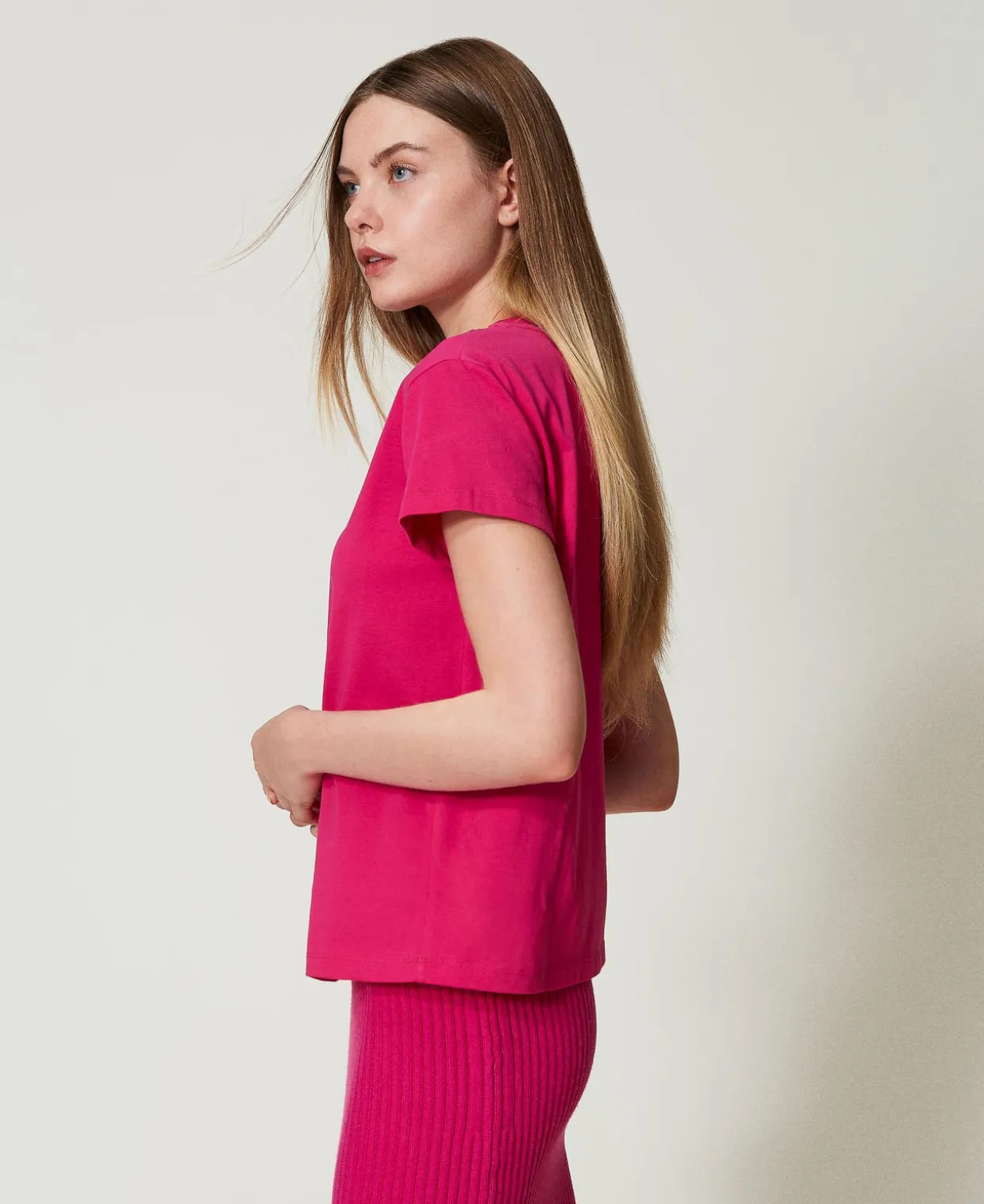 T-Shirt Mit Aufgestickten Fransen