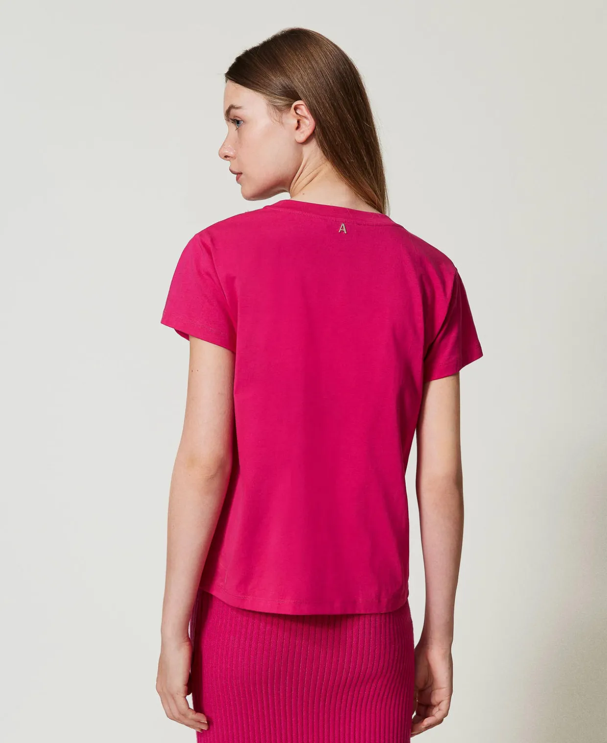 T-Shirt Mit Aufgestickten Fransen