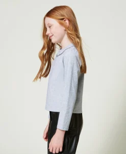 T-Shirt Mit Halskettenprint Und Strass