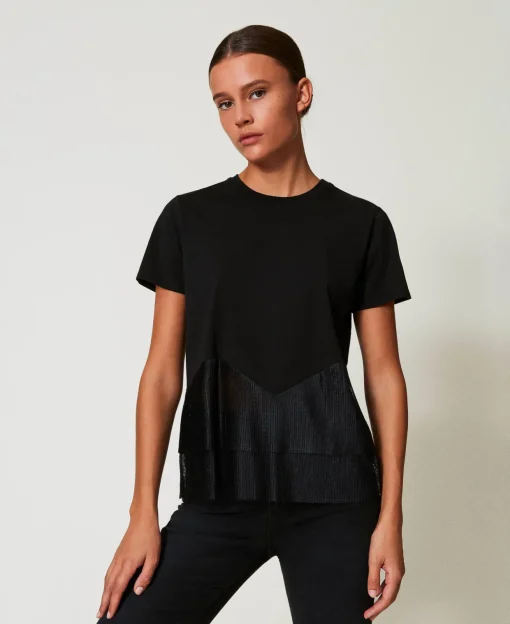 T-Shirt Mit Tüllvolants