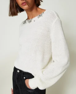 Von Hand Bestickter Pullover