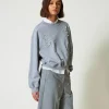 Von Hand Besticktes Kasten-Sweatshirt