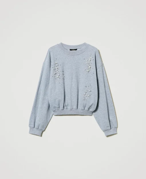 Von Hand Besticktes Kasten-Sweatshirt
