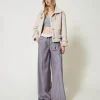 Wide-Leg-Hose Mit Nadelstreifen Und Umschlag